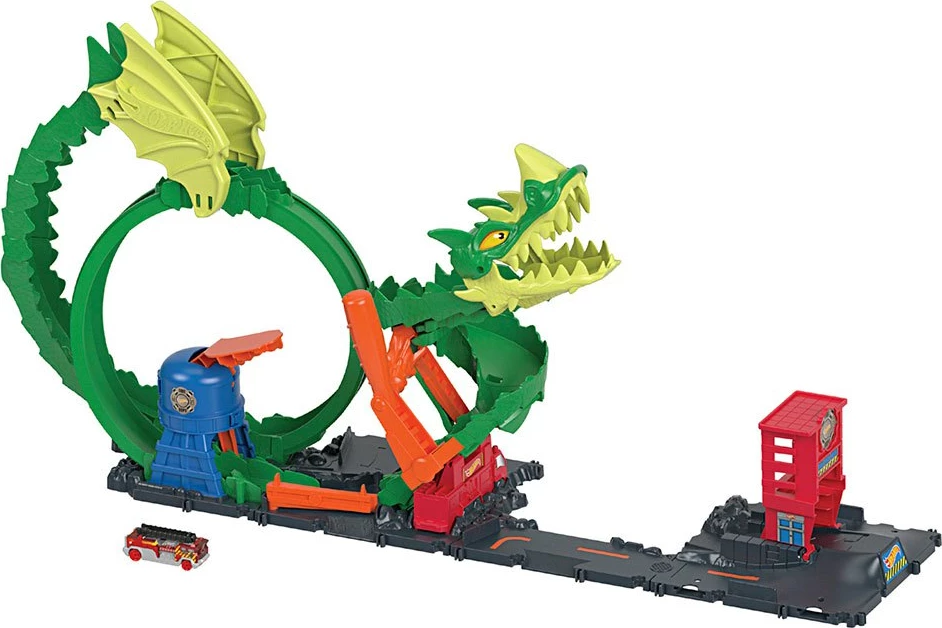 Hot Wheels Dragon Drive Firefight Playset and Car