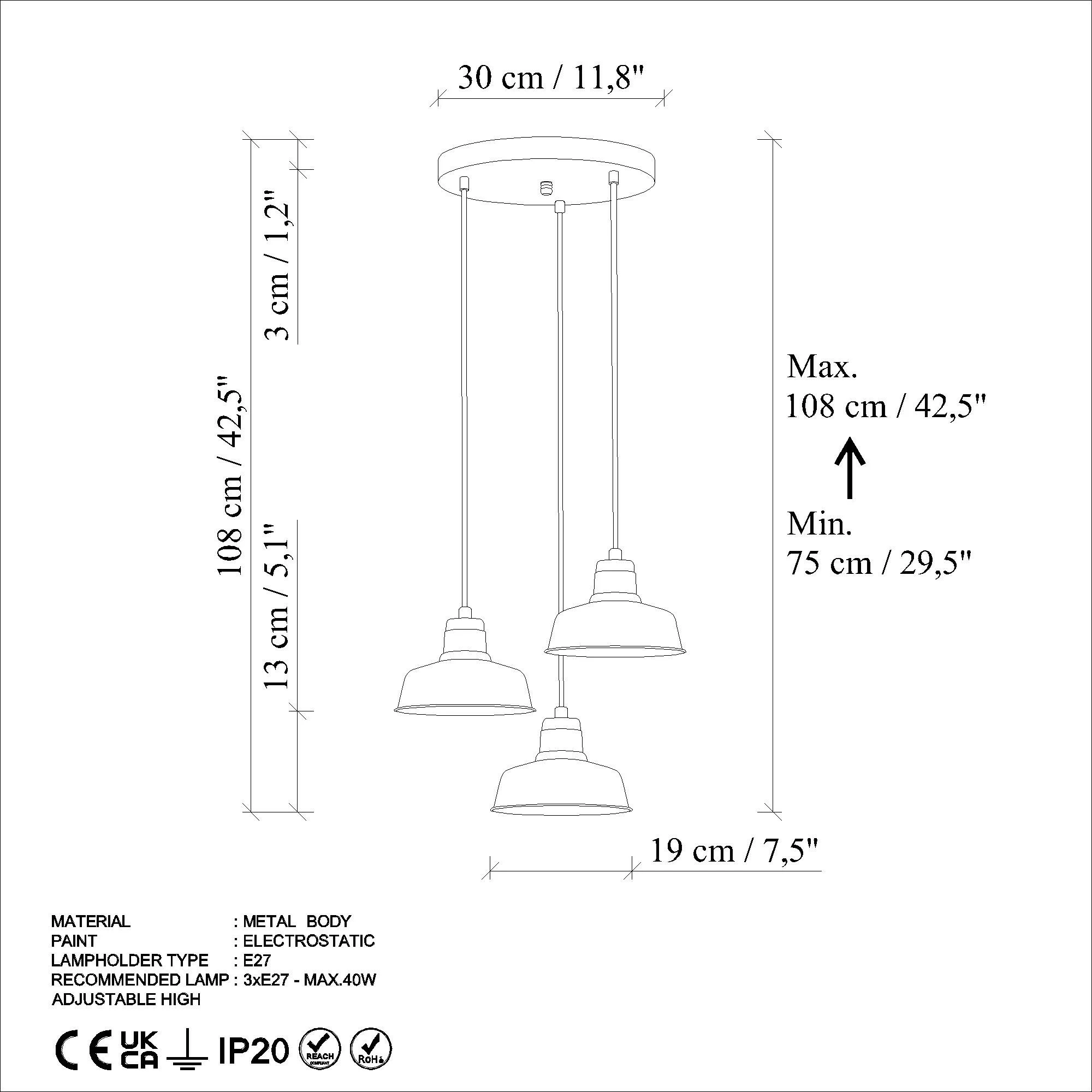 Llambë tavani Opviq Memati, ngjyrë turquoise, 3 llampa