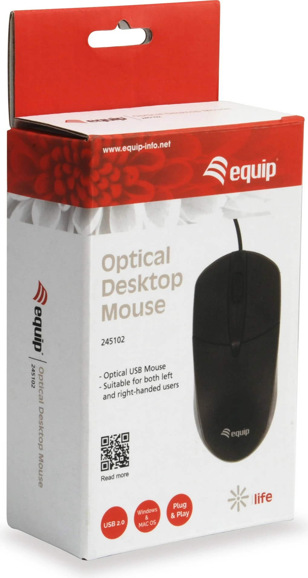 Maus Equip 245102, optik, USB, 1000 DPI, i zi