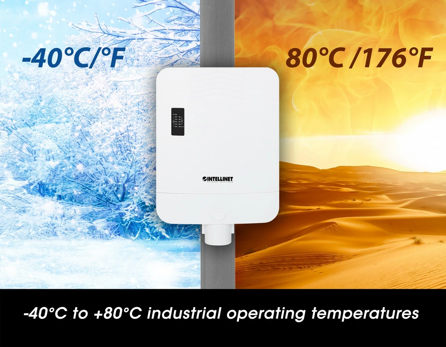 Switch Intellinet 509220, 5 porte Gigabit, POE++, jashtëm