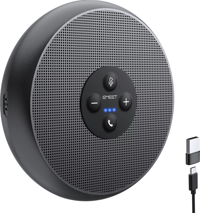 Altoparlant konferencash EMEET OfficeCore M1A E1102, USB-C, 2 mikrofonë 360°, për deri 8 persona, i zi