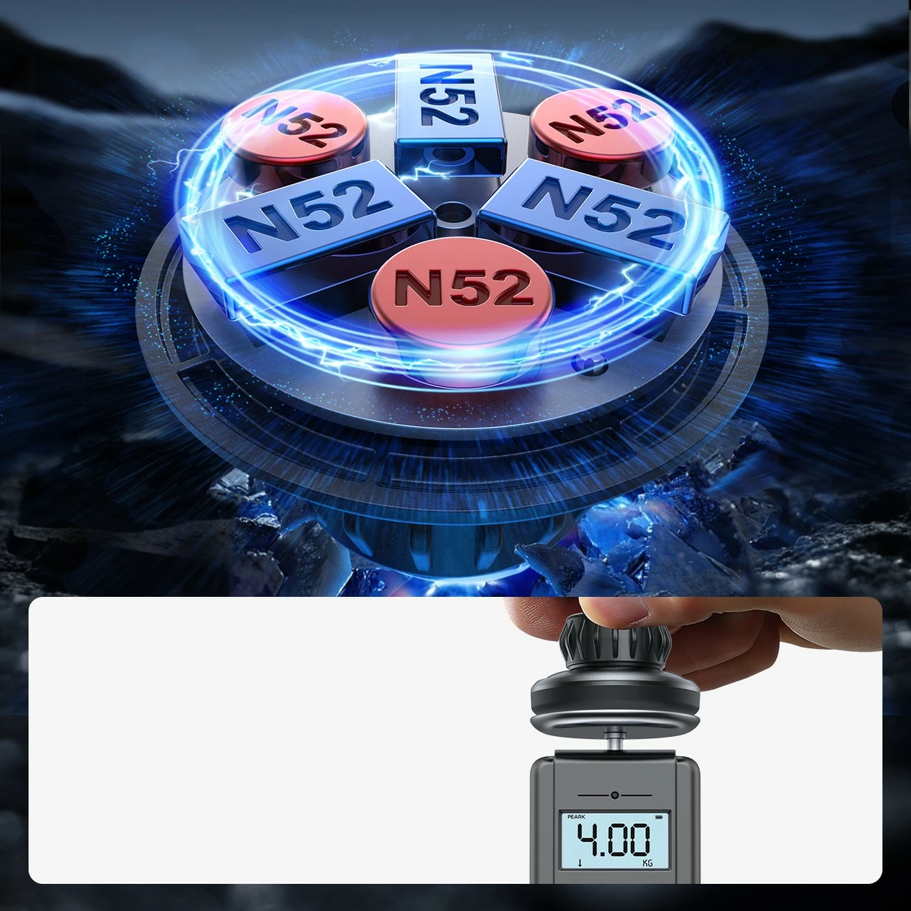 Mbështjellës magnetik Joyroom JR-ZS356 për telefon, për panel të makinës, gri e errët