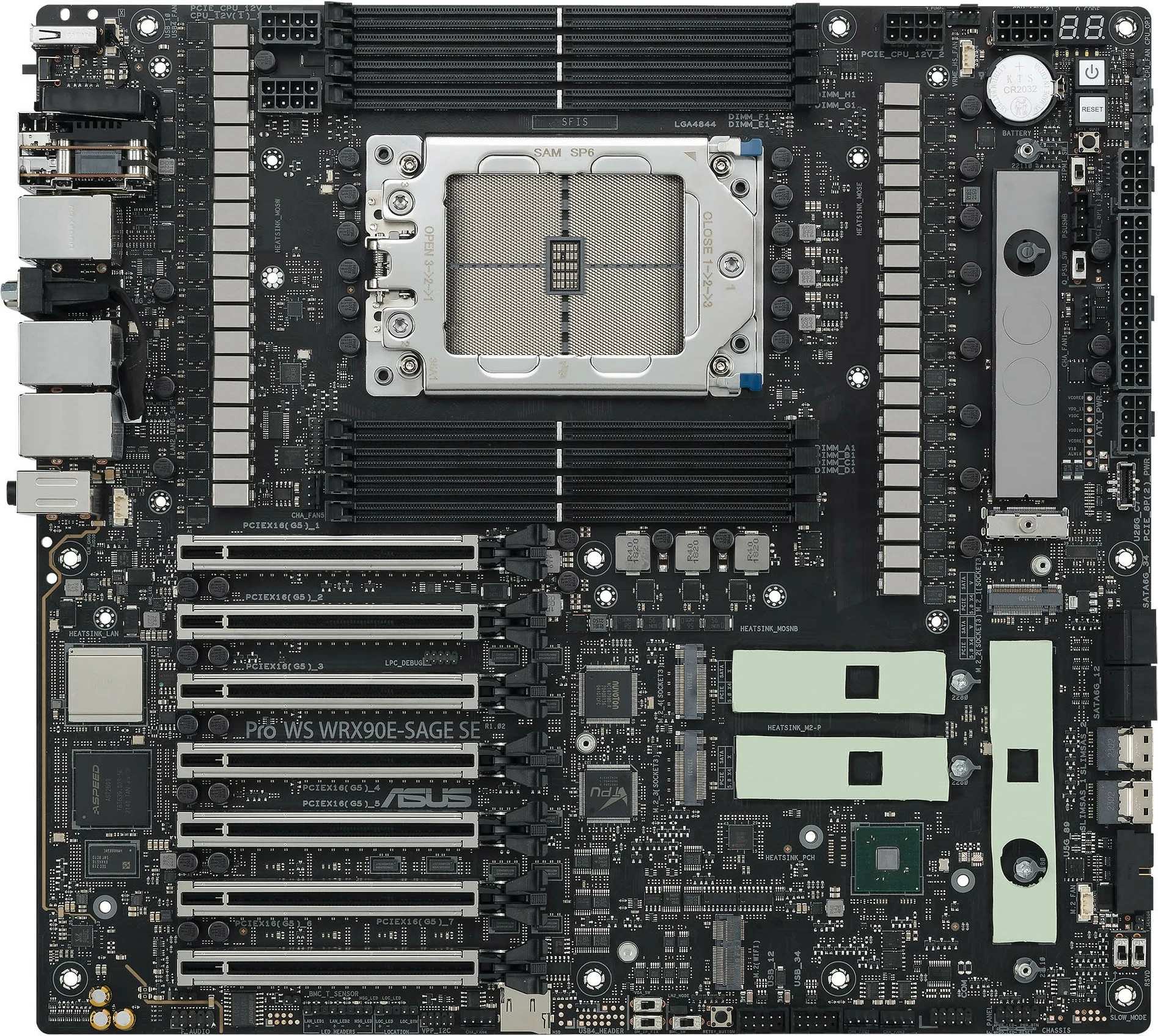Pllakë amë ASUS PRO WS WRX90E-SAGE SE, AMD, Socket sTR5, DDR5-SDRAM, Octa-channel