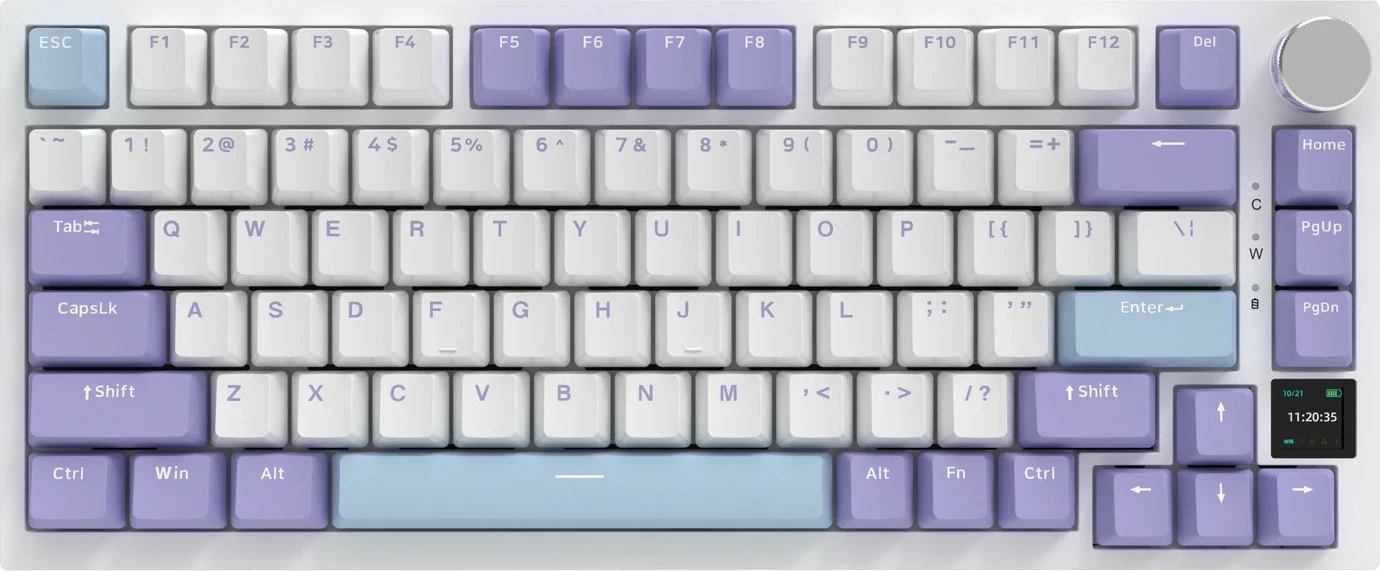 Tastierë mekanike Ajazz AK820 Pro, 75%, Wireless/Bluetooth/2.4G, RGB, 4000mAh, Purple
