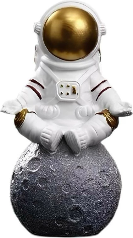 Objekt dekorativ astronaut, e bardhë dhe ari, CY0376