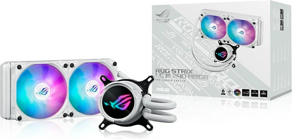 Ftohës me lëng ASUS ROG Strix LC III 240 ARGB, 240mm, ekran LCD, i bardhë