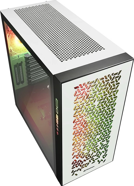 Kasë Sharkoon Elite Shark CA300H ATX 2x xham i temperuar, e bardhë