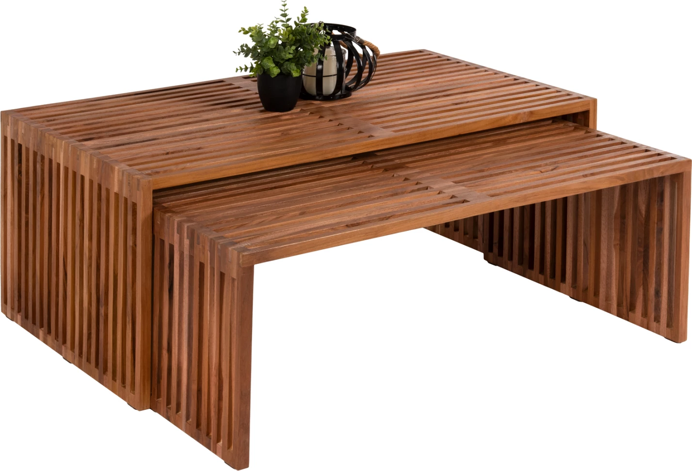 Set tavolinash kafeje NYA FH9548 dru tik ngjyrë natyrale 116x60x46.5H cm