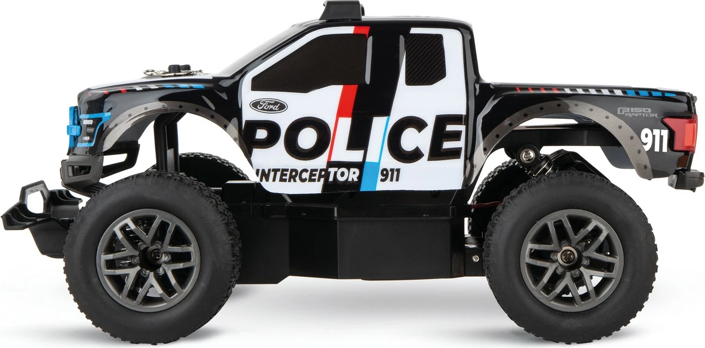 Makine lodër Carrera Ford F-150 Raptor Police RC, 2.4GHz, offroad, 20 min bateri, zi/bardh/blu