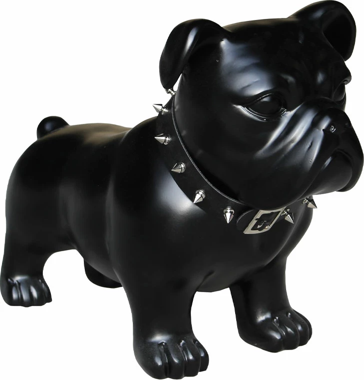 Dekor qen 'Spikey', gur sintetik, ngjyrë e zezë matte, 48x21x38cm