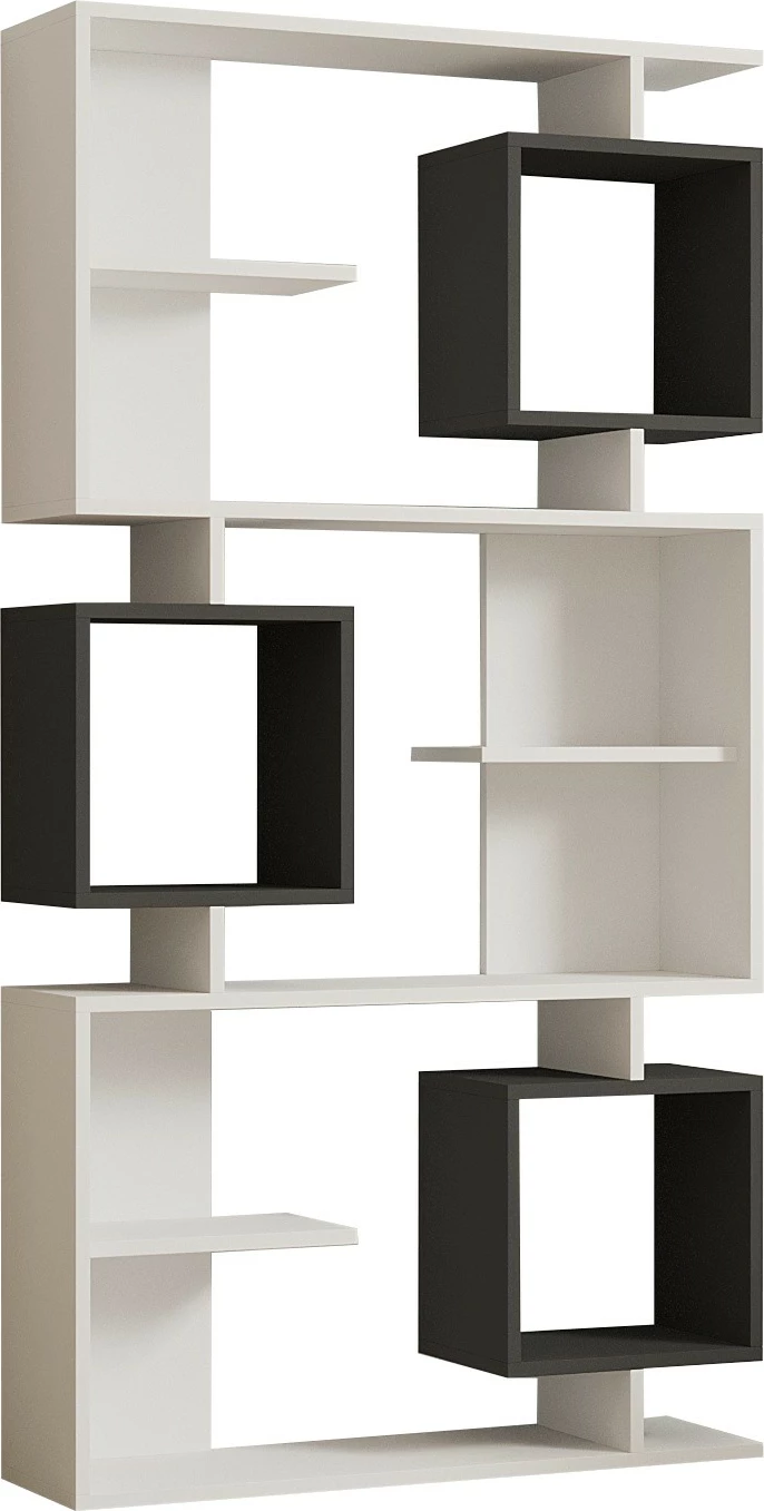 Raft librash Hanah Home, Icardi, bardhë-antracit