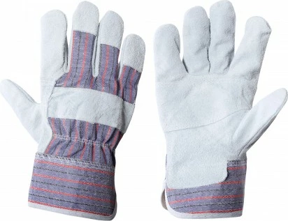 Doreza mbrojtëse pune LAHTI PRO L270510W, lëkurë lope, madhësi 10 (XL), 12 copë, bardhë/gri