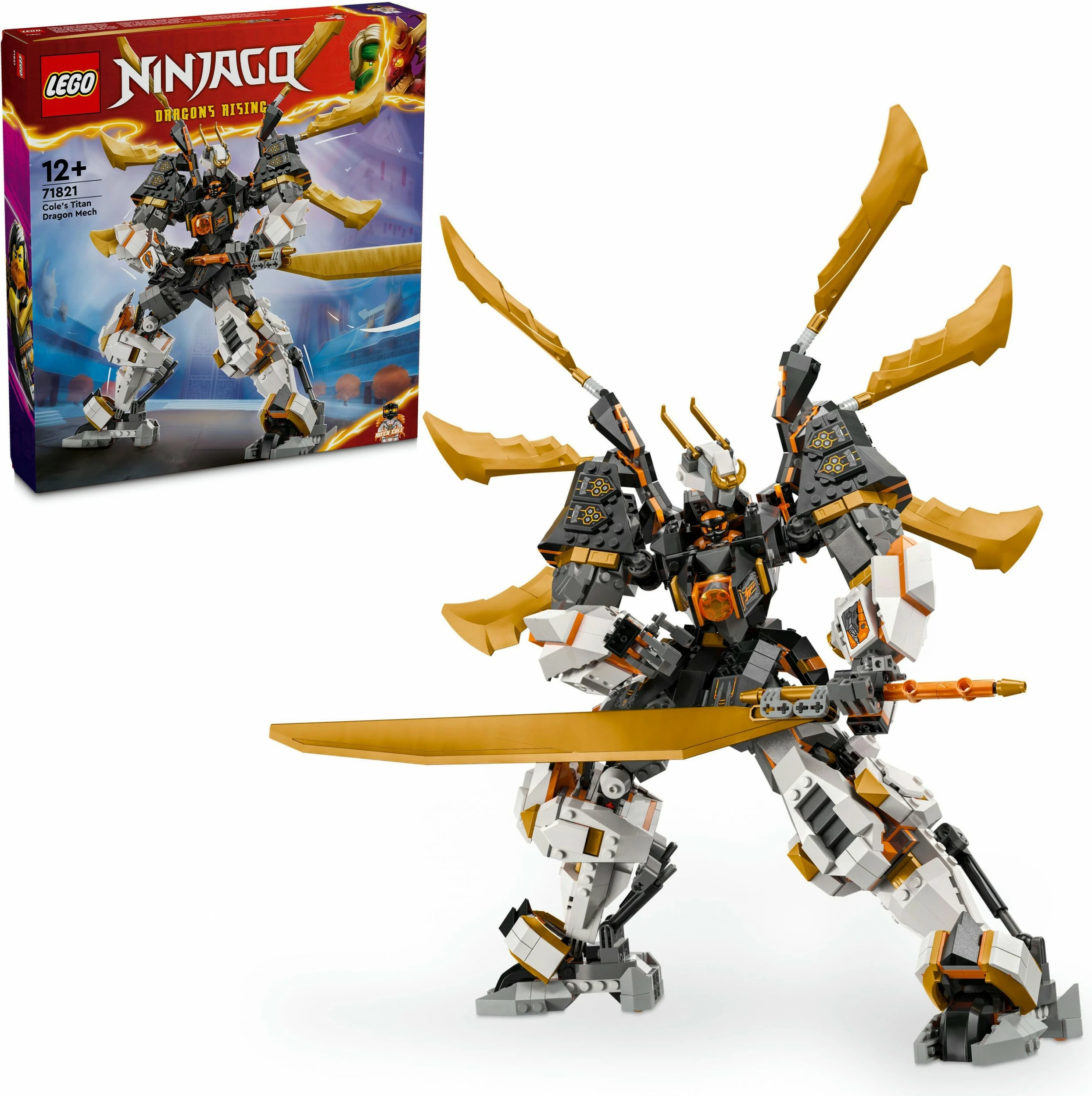 Set ndërtimi LEGO Ninjago 71821 Cole’s Titan Dragon Mech, shumëngjyrësh
