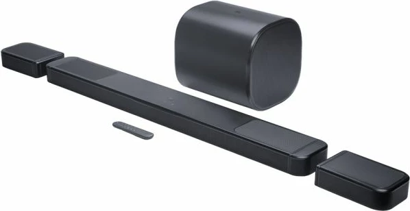 Soundbar JBL BAR 1300 MK2 2470W me subwoofer 8\" dhe altoparlantë rrethues wireless të shkëputshëm (set), i zi