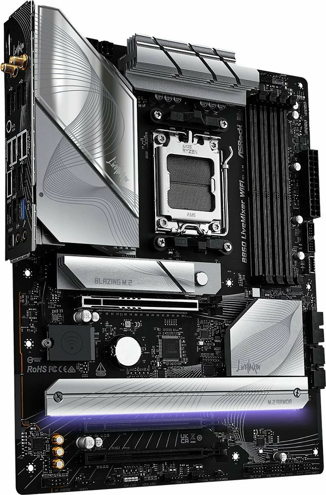 Pllakë amë ASRock B850 LiveMixer WiFi ATX DDR5, zezë/argjend
