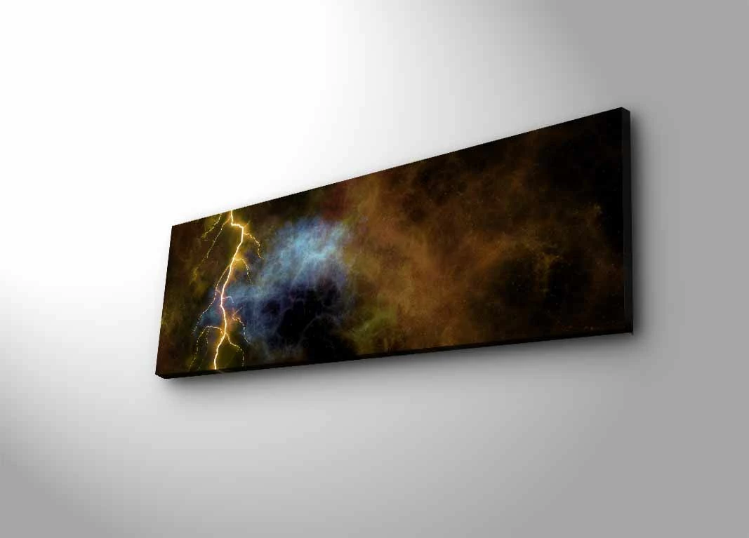 Pikturë dekorative në kanavacë me drita LED, shumëngjyrëshe, 30x90cm