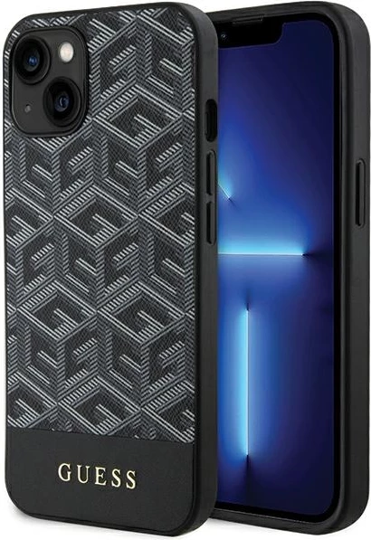 Mbështjellës Guess GCube Stripes MagSafe për iPhone 15 / 14 / 13, i zi
