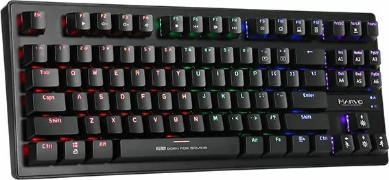 Tastierë mekanike gaming Marvo KG901 TKL USB RGB me switcha Blue, e zezë (CZ/SK)