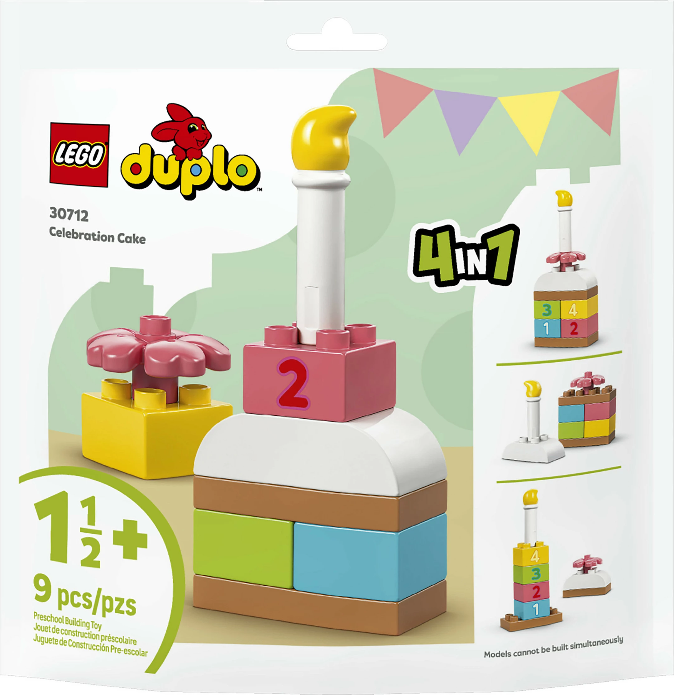 Set lodër ndërtimi LEGO DUPLO Celebration Cake 30712, 9 copë, 1.5+ vjeç, multikolor