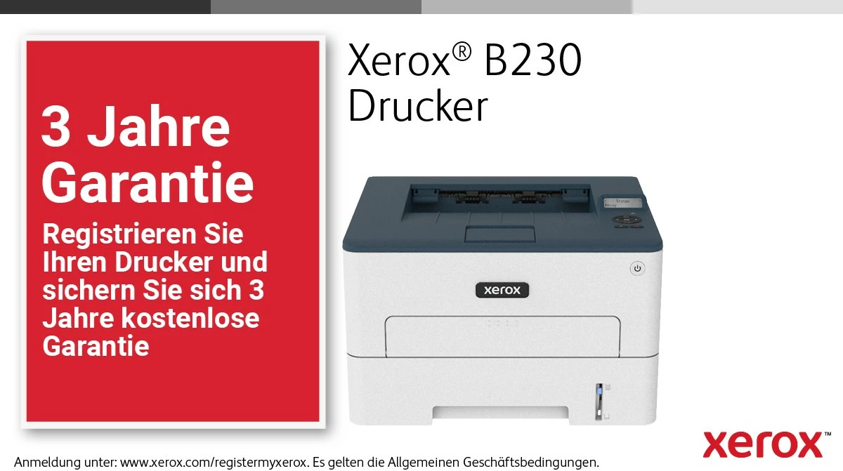 Printer lazer Xerox B230, Wi-Fi, duplex, 34ppm, bardhë/kaltër