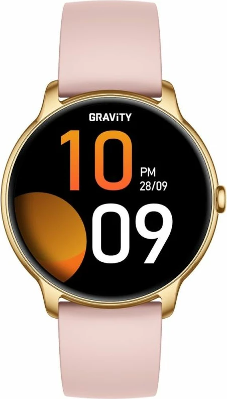 Smartwatch Gravity GT31-1 për femra, rrip i artë + byzylyk, rozë dhe i artë, set