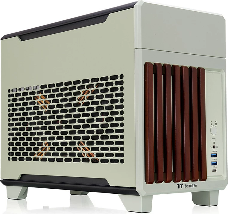 Kasë Thermaltake TR100 WS, Mini Tower Mini-ITX, USB-C, Matcha Green
