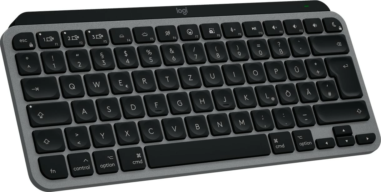 Tastierë Logitech MX Keys Mini për Mac, Wireless, Bluetooth, Scissor key switch, QWERTZ, LED, E zezë, Gri