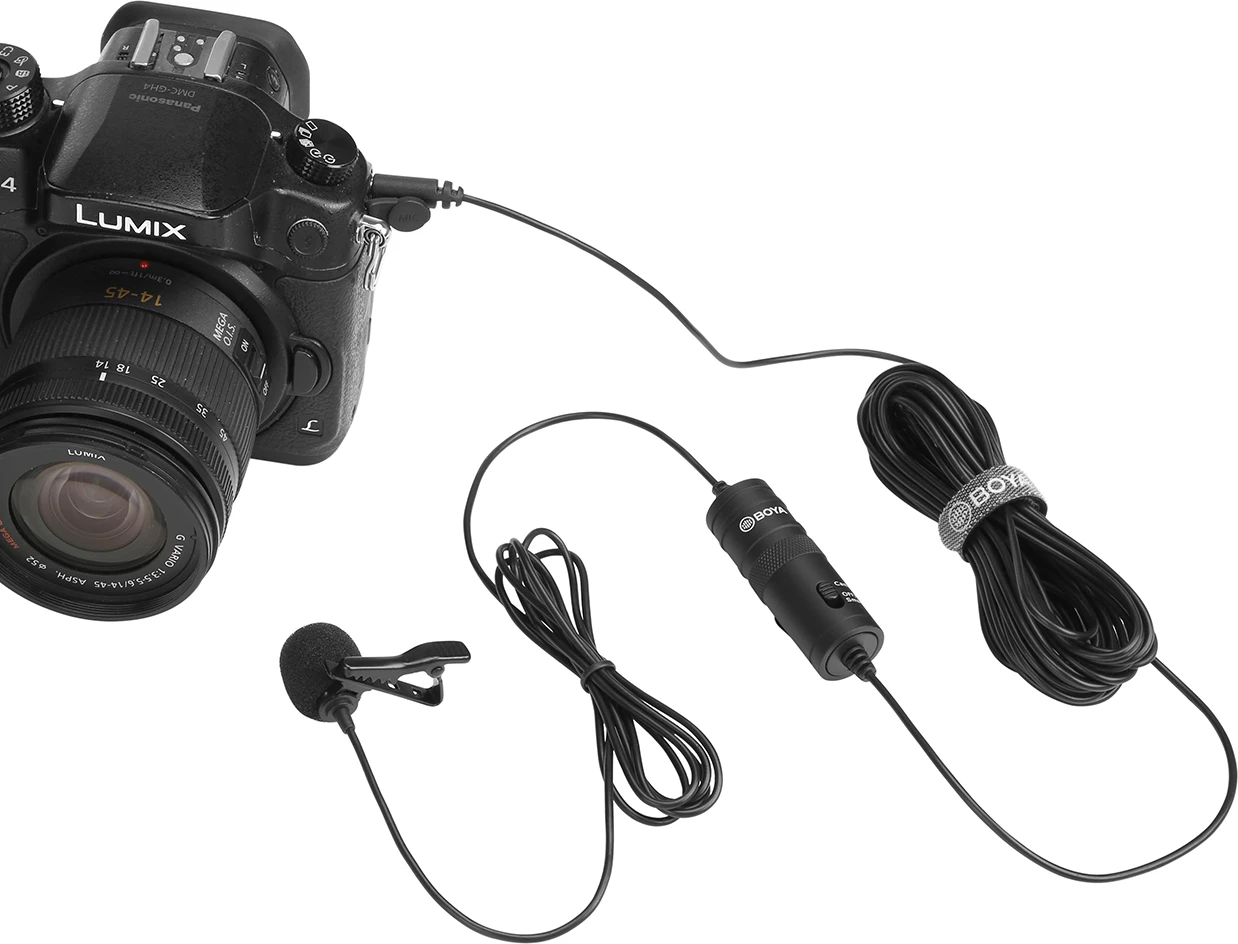 Mikrofon lavalier BOYA BY-M1 me kabllo 6 m, 3.5 mm TRRS, omnidirectional, i zi