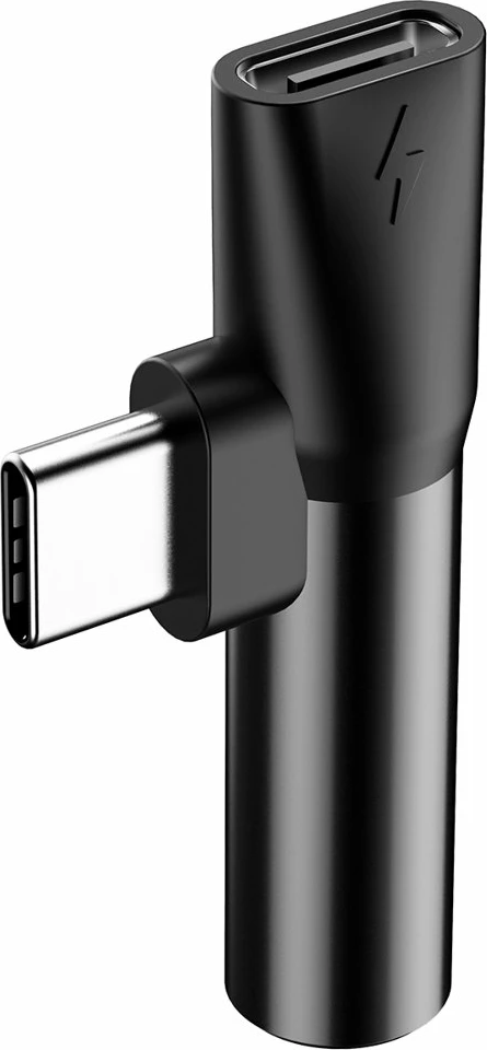 Adapter audio Baseus L41, USB-C në USB-C + 3.5 mm, i zi