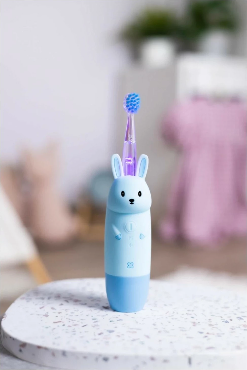 Furçë dhëmbësh sonike InnoGio GIOrabbit 2+, 4 modalitete, IPX7, blu