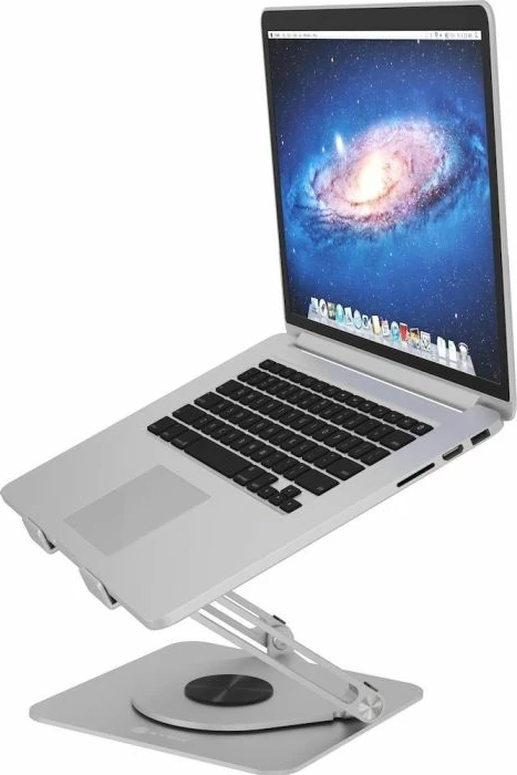 Stativ laptopi ICYBOX IB-NH300-R, deri 17\", rregullueshëm, rrotullim 360°, alumini, argjendtë