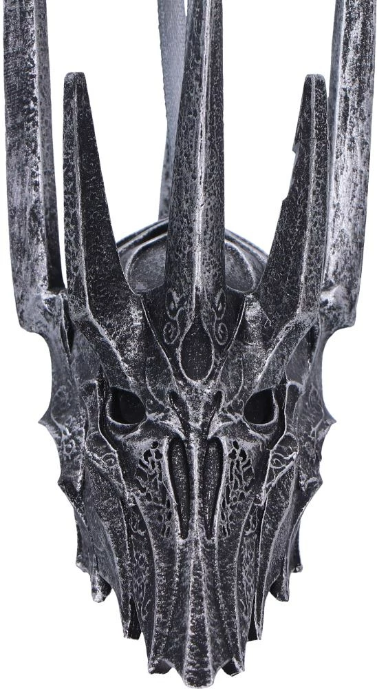 Ornament Krishtlindjesh Nemesis Now Lord of the Rings Helm of Sauron, resinë e pikturuar me dorë, gri e errët