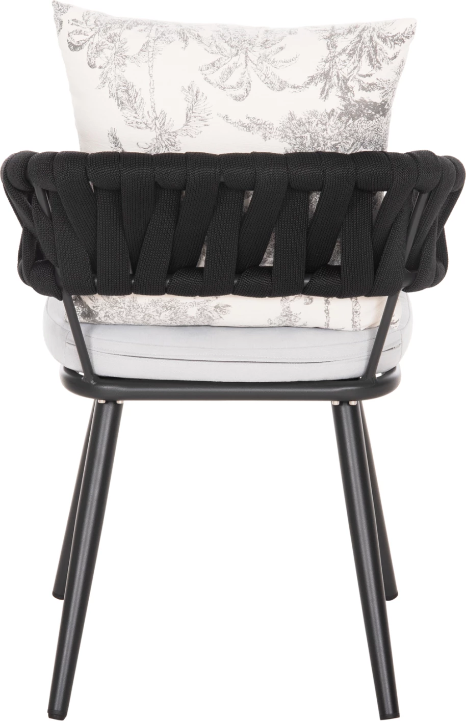 Karrige alumini CAMDEN FH6141.01 jastëk mbrapa ngjyrë ecru me dizajn print-antracit 56x60x72-87Hcm