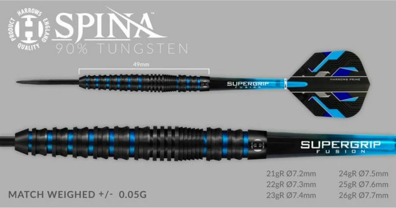 Shigjeta për Dart Harrows Spina e Zezë 90% Steeltip [Pesha: 26 g]