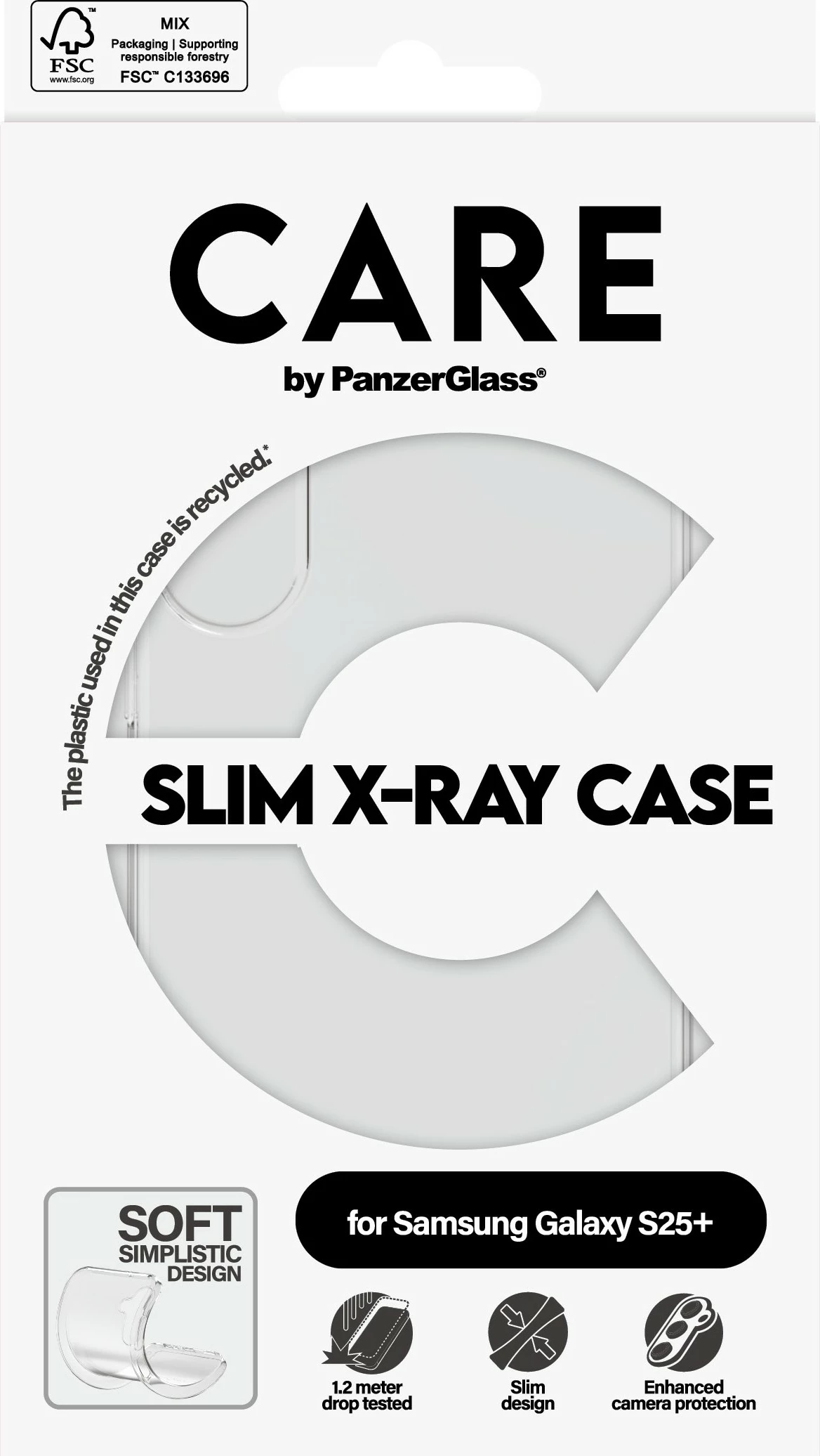 Mbështjellës PanzerGlass CARE Clear X-Ray Soft Basic për Samsung Galaxy S25 Plus transparent
