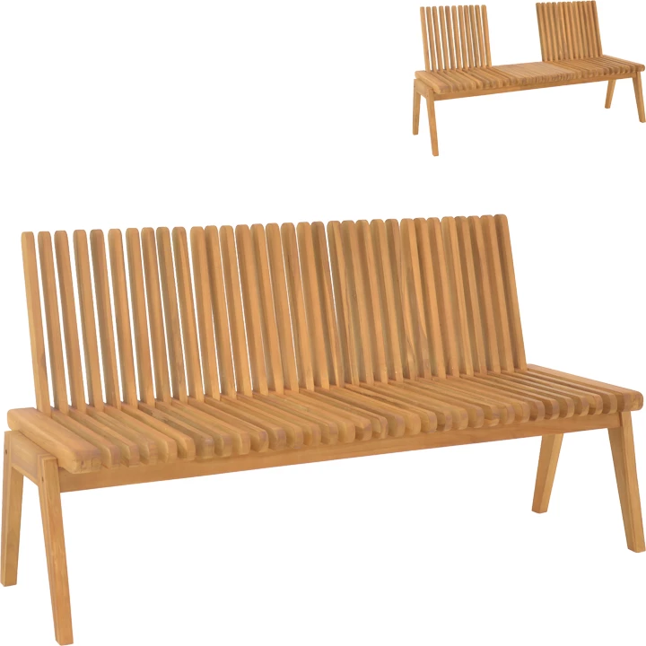 Divan-poltron polimorfik Jey dru tik ngjyrë natyrale 150x57.5x80cm