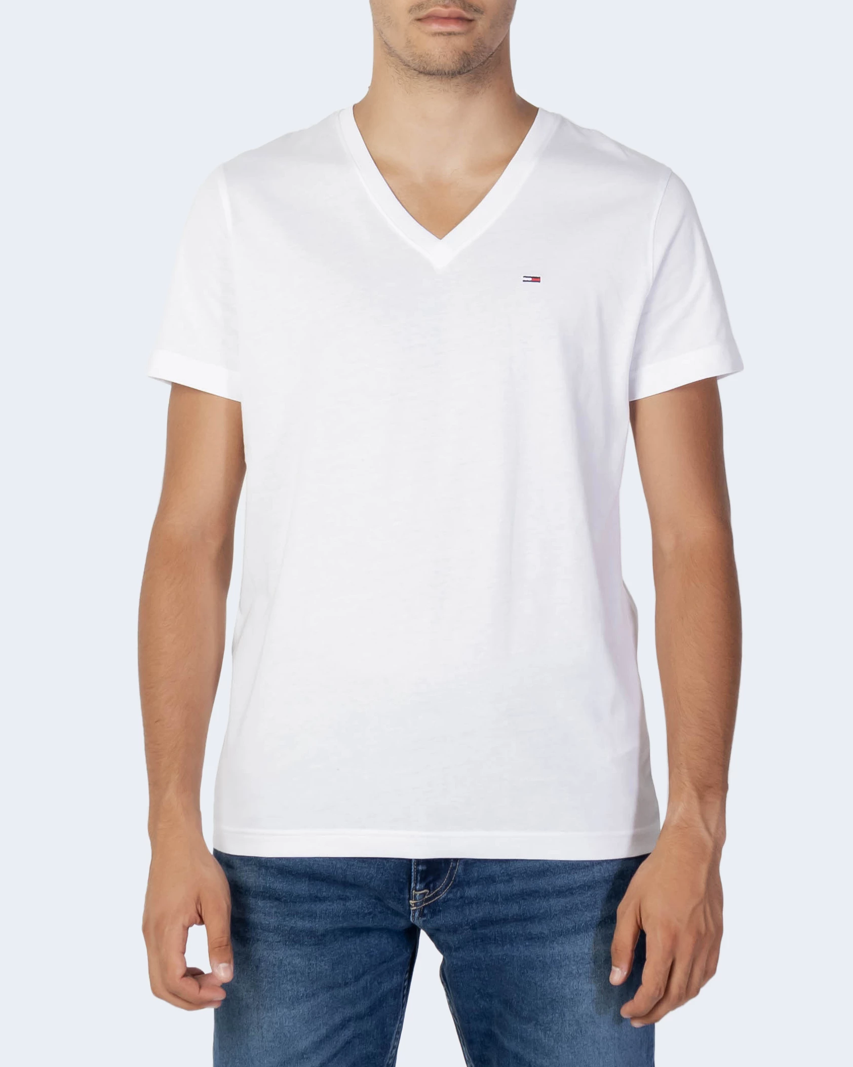 Maicë për meshkuj Tommy Hilfiger Jeans TJM Original Jersey V Neck Tee DM0DM04410, e bardhë [Madhësia: XS]