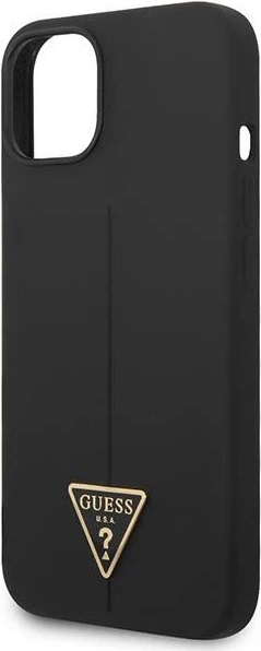 Mbështjellës Guess GUHCP14SSLTGK për iPhone 14 6.1", silikon, i zi