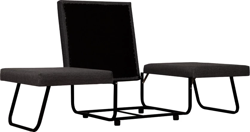 Pouf palosshëm, shtrat, ngjyrë gri e errët, 26-861, 70x72x43 cm