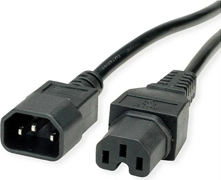 Kabllo rryme VALUE 19.99.1122, IEC C14 në C15, 1.8 m, 10A, e zezë