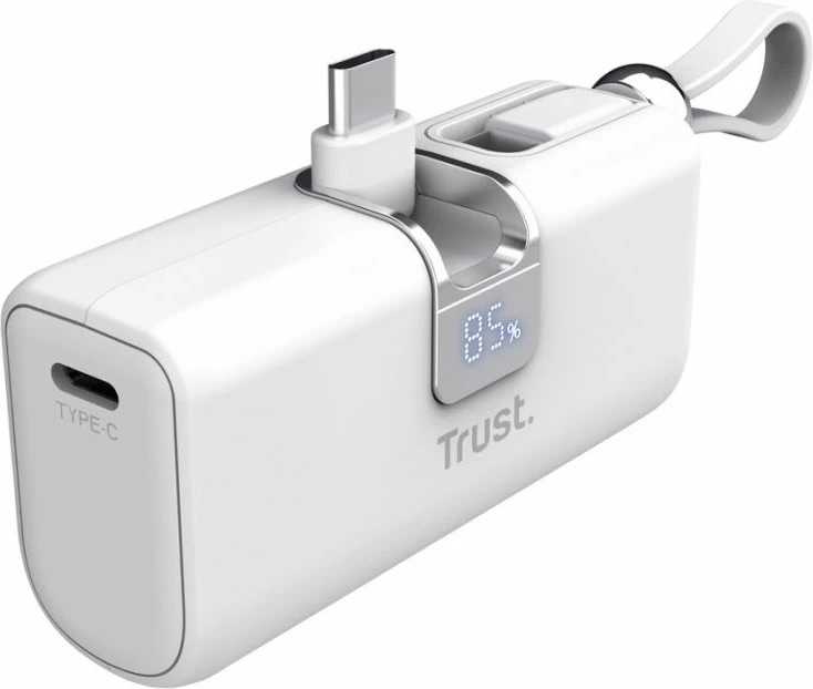 Power bank Trust Pacto 5000 mAh, i bardhë