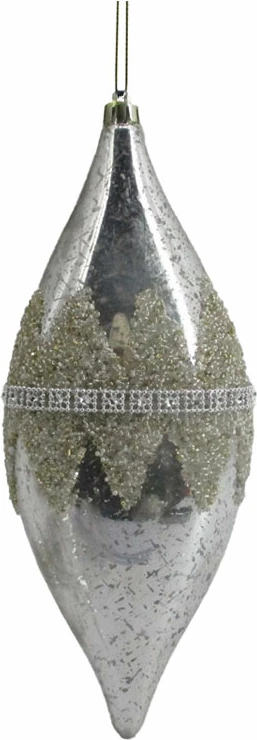 Top dekorativ për pemë të Vitit të Ri, plastikë, ngjyrë shampanjë, 10x28cm