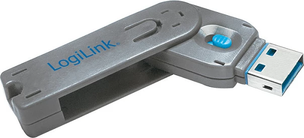 Bllokues porti USB-A LogiLink, 1 çelës + 1 bravë, gri
