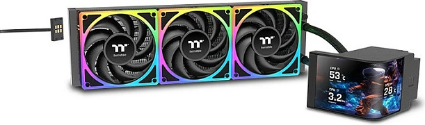 Ftohës uji AIO Thermaltake MAGCurve 360 Ultra ARGB Sync, 360mm, 3x120mm, ekran AMOLED 6.67", i zi