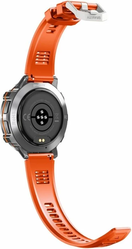 Smartwatch Gravity GT42-4 për meshkuj, rrip grafit + byzylyk
