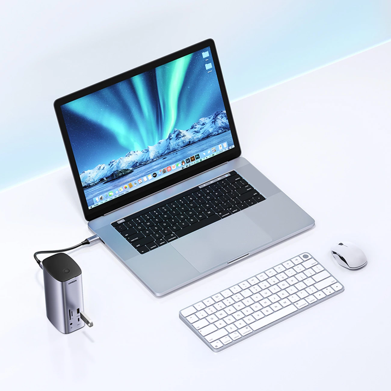 HUB multifunksional Ugreen CM555 12-në-1, USB-C, HDMI, DP, RJ45, SD/TF, Gri