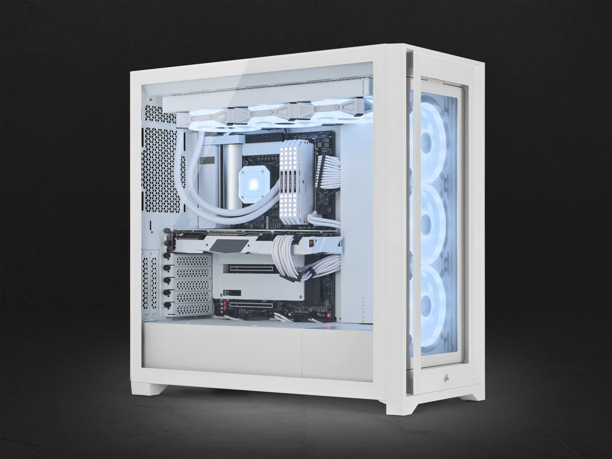 Kasë Corsair iCUE 5000X RGB QL Edition, mid-tower, ATX, e bardhë