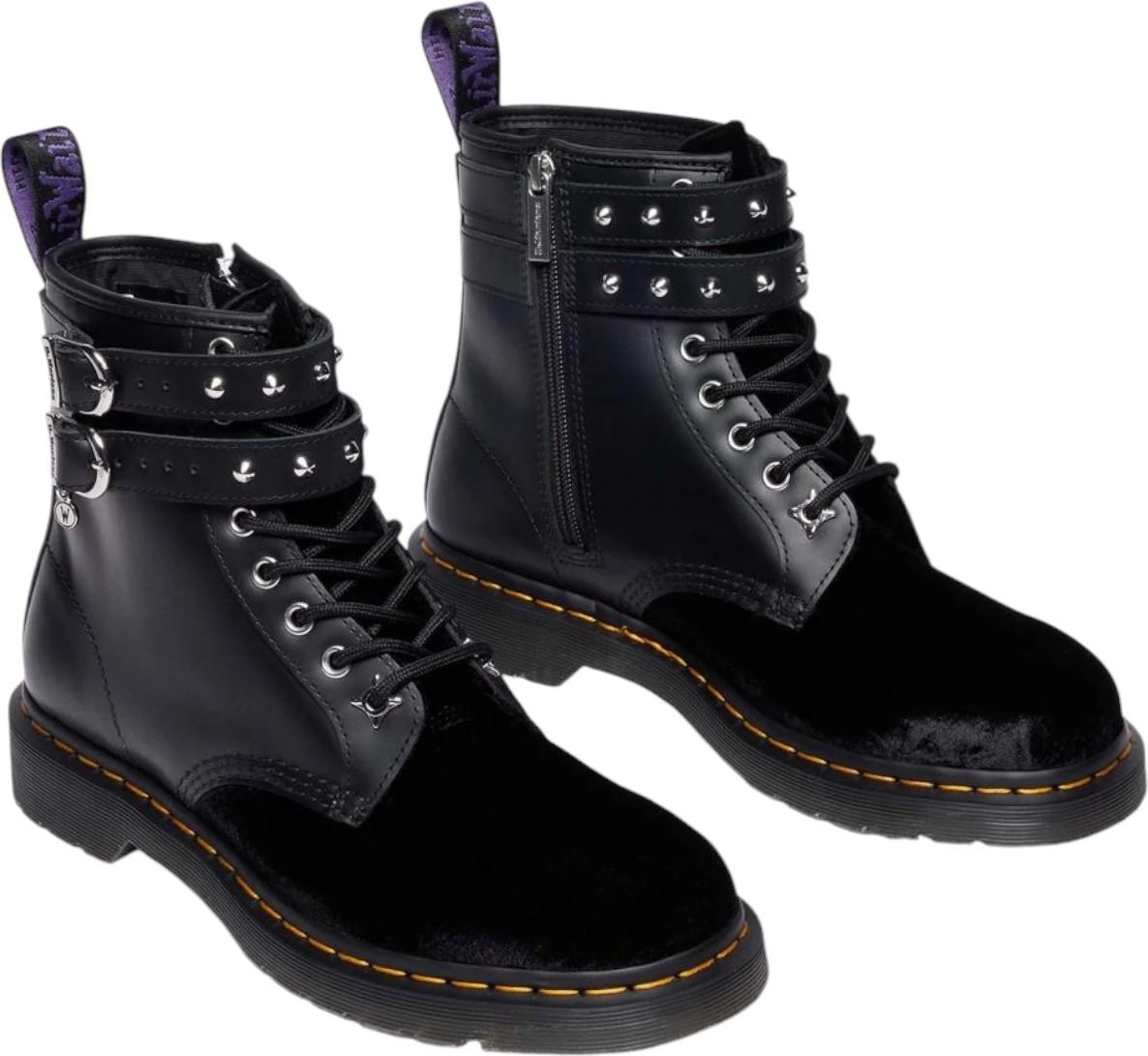 Çizme për femra Dr. Martens 1460 Wdn Smooth+Velvet, të zeza [Madhësia: 39]