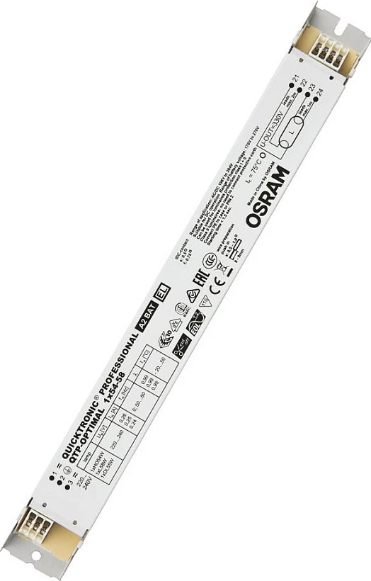 Ballast elektronik OSRAM QTP-OPTIMAL 1x54/58W, 198-264V, 50/60Hz, i bardhë