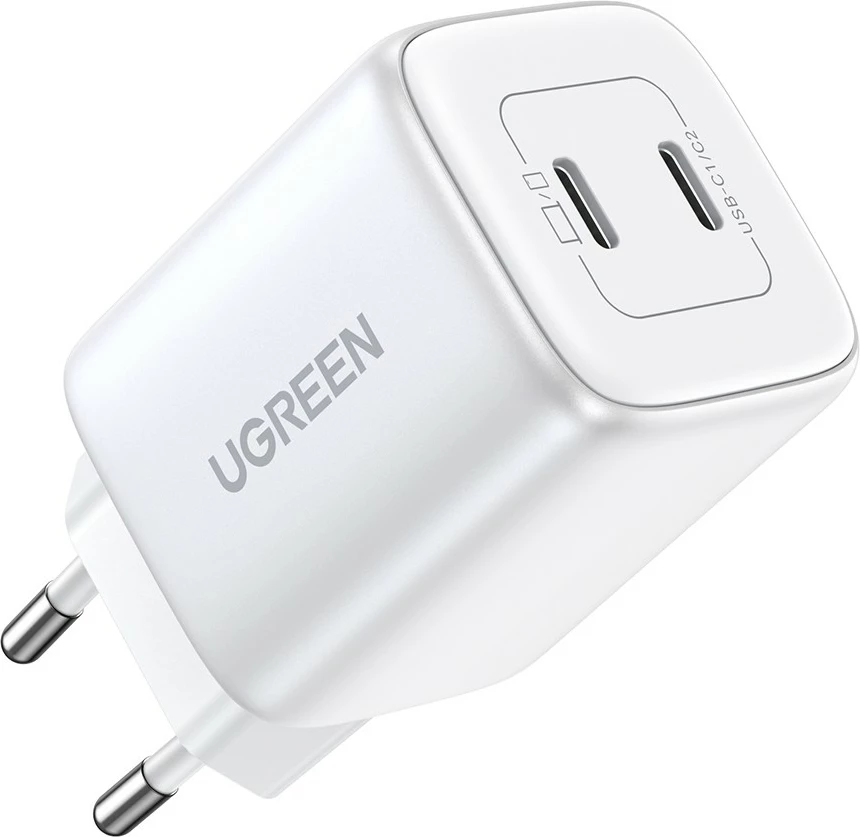 Karikues i shpejtë Ugreen 15327, 45W, 2x USB Type-C, i bardhë